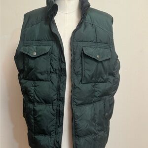J. Crew Dark Green Quilted Vest